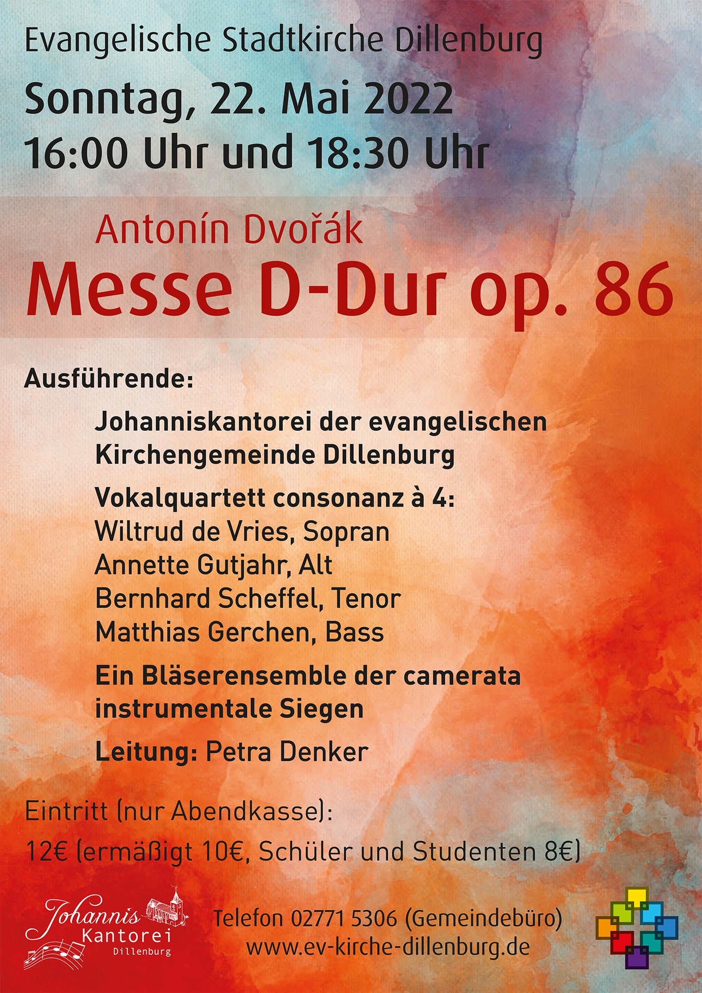 Konzert · Messe DDur op. 86 von Antonín Dvořák Ev. Kirche Dillenburg